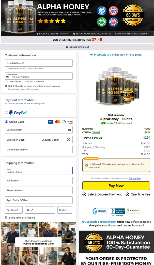 Alpha Honey gummies order form